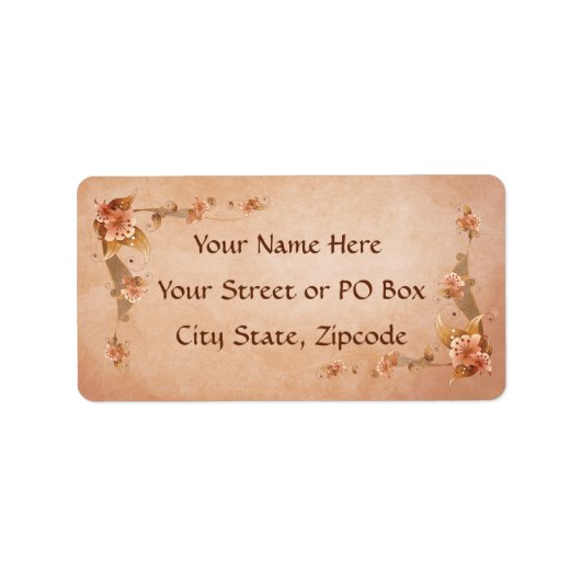 Beige Vintag Lilies Adressaufkleber (Vorne)
