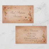 Beige Vintag Lilies Antique Store Visitenkarte (Vorne/Hinten)