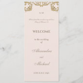 Beige Vintage Baroque Christian Wedding Program Programm