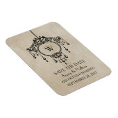 Beige Vintage Kronleuchter Speichern Sie das Date Magnet (Rechte Seite)