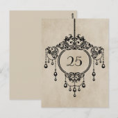 Beige Vintage Kronleuchter Tischnummer Postkarte (Vorne/Hinten)