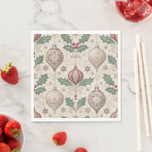 Beige Vintage-Kugel Weihnachtsfest Serviette (Beispiel)