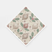 Beige Vintage-Kugel Weihnachtsfest Serviette (Ecke)