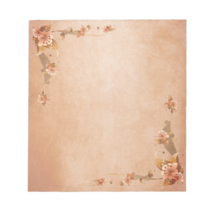 Beige Vintage Lilien Notizblock