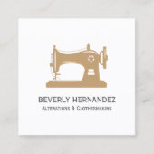 Beige Vintage Nähmaschine Seamstressänderung Quadratische Visitenkarte (Vorderseite)