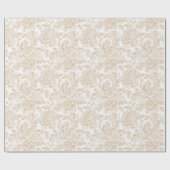 Beige Vintage Rose Blume Muster Geschenkpapier (Flach)