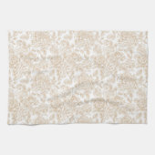 Beige Vintage Rose Blume Muster Geschirrtuch (Horizontal)