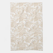 Beige Vintage Rose Blume Muster Geschirrtuch (Vertikal)
