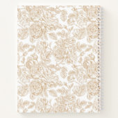 Beige Vintage Rose Blume Muster Notizblock (Rückseite)