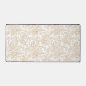 Beige Vintage Rose Blume Muster Schreibtischunterlage (Vorderseite)