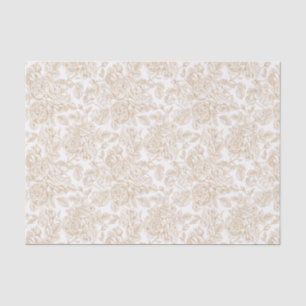 Beige Vintage Rose Blume Muster Seidenpapier
