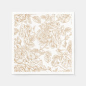 Beige Vintage Rose Blume Muster Serviette (Vorderseite)
