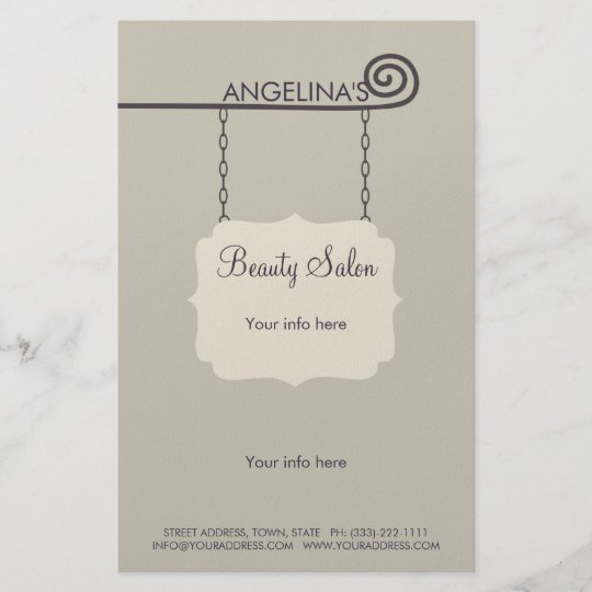 Beige Vintage Schild Schonheits Salon Preisliste Flyer Zazzle De