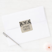 Beige Vintage Wirbel Save the Date Stickers (Umschlag)