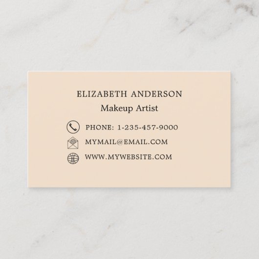 Beige Visitenkarte (Rückseite)