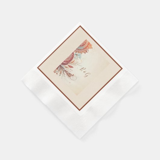 Beige-Volkshochzeit Serviette (Ecke)