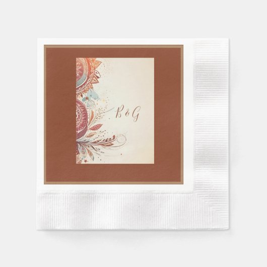 Beige-Volkshochzeit Serviette (Vorderseite)