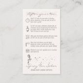 Beige vor der Pflegeinstruktion Tan Visitenkarte (Rückseite)