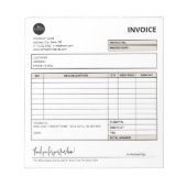 Beige Vorlage für Minimalistische Rechnungen für k Notizblock (Vorderseite)