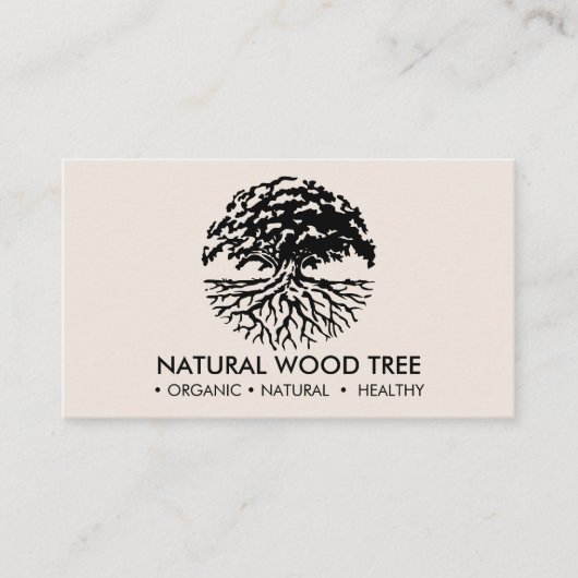 Beige Waldbaum Visitenkarte (Vorderseite)