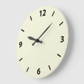 Beige Wall-Uhr mit schwarzen Zahlen Große Wanduhr (Winkel)
