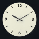 Beige Wall-Uhr mit schwarzen Zahlen Große Wanduhr<br><div class="desc">Eine helle,  solide Farbe "Beige" Wand Uhr mit schwarzen Zahlen. Beige ist ein hellgraues Gelb; eine cremefarbene Farbe,  die gelber als weiß ist. Klicken Sie auf "Anpassen",  um die Farbe zu ändern oder Text oder Design hinzuzufügen. Produktcode: #f5f5dc</div>