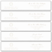 Beige Wappen Guest Address Wrap um Labels (Vorderseite)