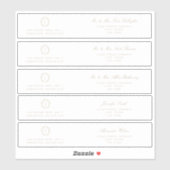 Beige Wappen Guest Address Wrap um Labels (Blatt)