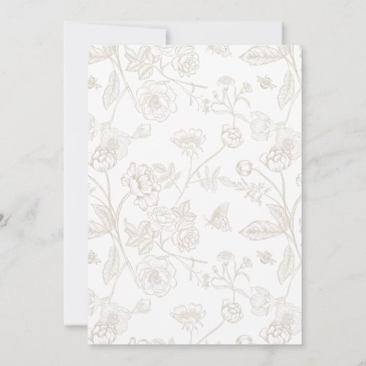 Beige Wappen Monogram Wedding Einladung (Rückseite)