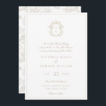 Beige Wappen Monogram Wedding Einladung<br><div class="desc">Beige Monogram Wappen,  Hochzeitseinladung. Vintag inspiriert Regency-Era Barocklinie Art Monogramm Wappen. Die eleganten beige Typografie-Design-Stil-Mischung aus Skript und fett. Chinoiserie Stil Gartenmuster Rückenlehne.</div>