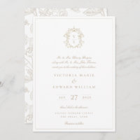 Beige Wappen Monogram Wedding