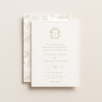 Beige Wappen Monogram Wedding