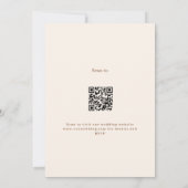 Beige Wappen Monogramm QR Code UAWG Hochzeit Einladung (Rückseite)