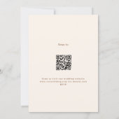 Beige Wappen Monogramm QR Code UAWG Hochzeit Einladung (Rückseite)