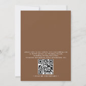 Beige Wasserfarbe Boho Blumen QR Code Hochzeit Einladung (Rückseite)