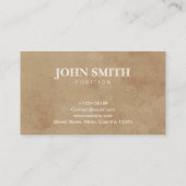 Beige Wasserfarbe Elegante Minimalistische Visiten Visitenkarte (Rückseite)