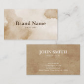 Beige Wasserfarbe Elegante Minimalistische Visiten Visitenkarte (Vorne/Hinten)