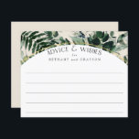Beige Wasserfarbe Grünpflanzen Hochzeitsempfehlung<br><div class="desc">Moderne Wasserfarben Grüne Hochzeitsempfehlung & Wünsche</div>