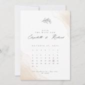 Beige Wasserfarbe Minimalistisch Elegant Save the  Date (Vorderseite)