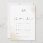 Beige Wasserfarbe Minimalistisch Elegant Save the  Date (Rückseite)