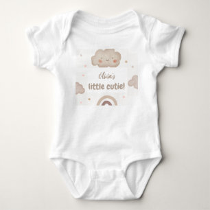 Beige Watercolor Babydusche Baby Strampler