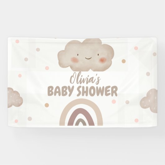 Beige Watercolor Babydusche Banner (Horizontal)