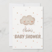 Beige Watercolor Babydusche Dankeskarte (Rückseite)