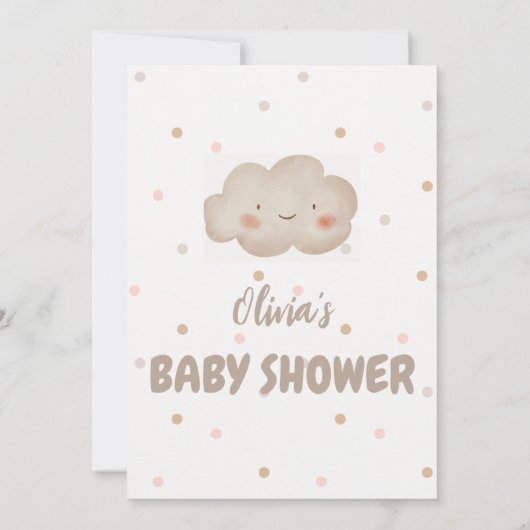 Beige Watercolor Babydusche Dankeskarte (Rückseite)