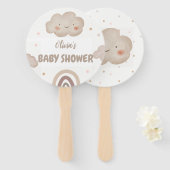 Beige Watercolor Babydusche Fächer (Vorne und Hinten)