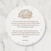 Beige Watercolor Babydusche Geschenkanhänger (Rückseite)