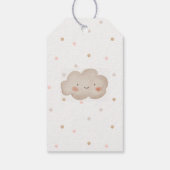 Beige Watercolor Babydusche Geschenkanhänger (Rückseite)