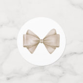Beige Watercolor Bow Konfetti (Klein Vorderseite)