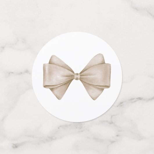 Beige Watercolor Bow Konfetti (Klein Vorderseite)