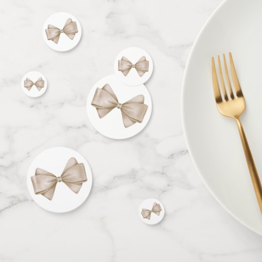 Beige Watercolor Bow Konfetti (Gruppe)